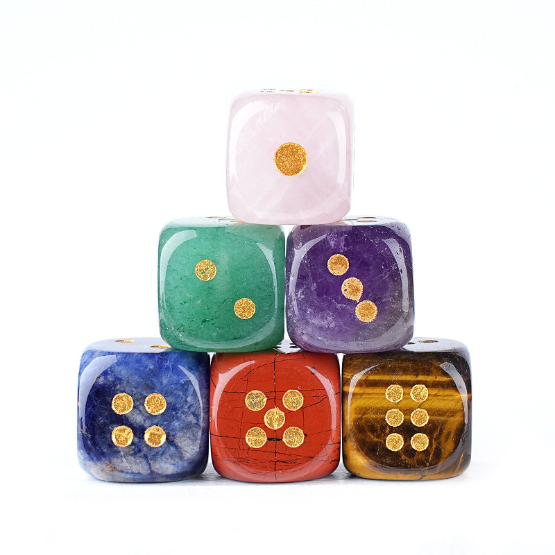 Natural Stone Dice — Laser Engraved Semi-Precious