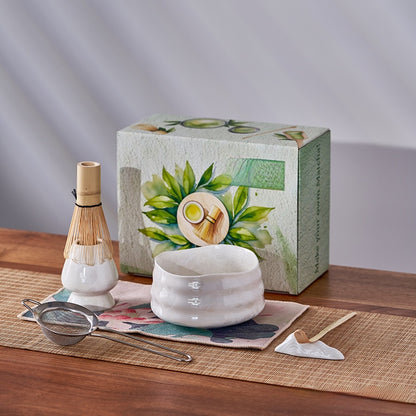 Crystalline Glaze Ceramic Matcha Set — 7 Piece