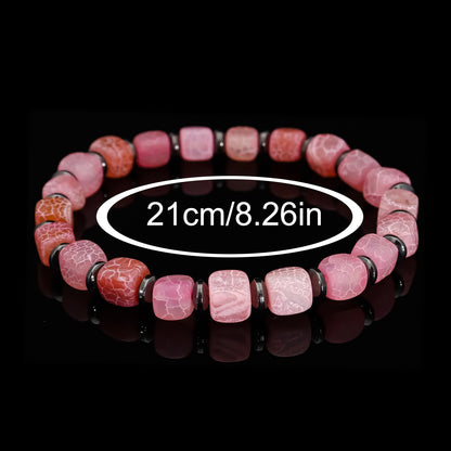 Square Natural Stone Bracelet Handmade Unisex Jewelry