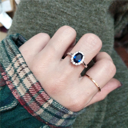 Sterling Silver Open Adjustable Gemstone Ring