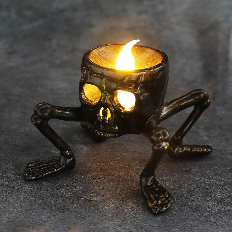 Halloween Skull & Ghost Hand Candle Light