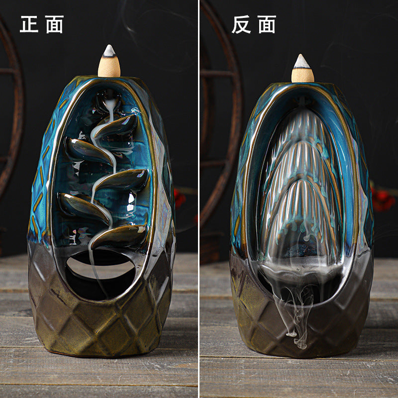 Backflow Incense Burner — Kiln Glaze Ceramic