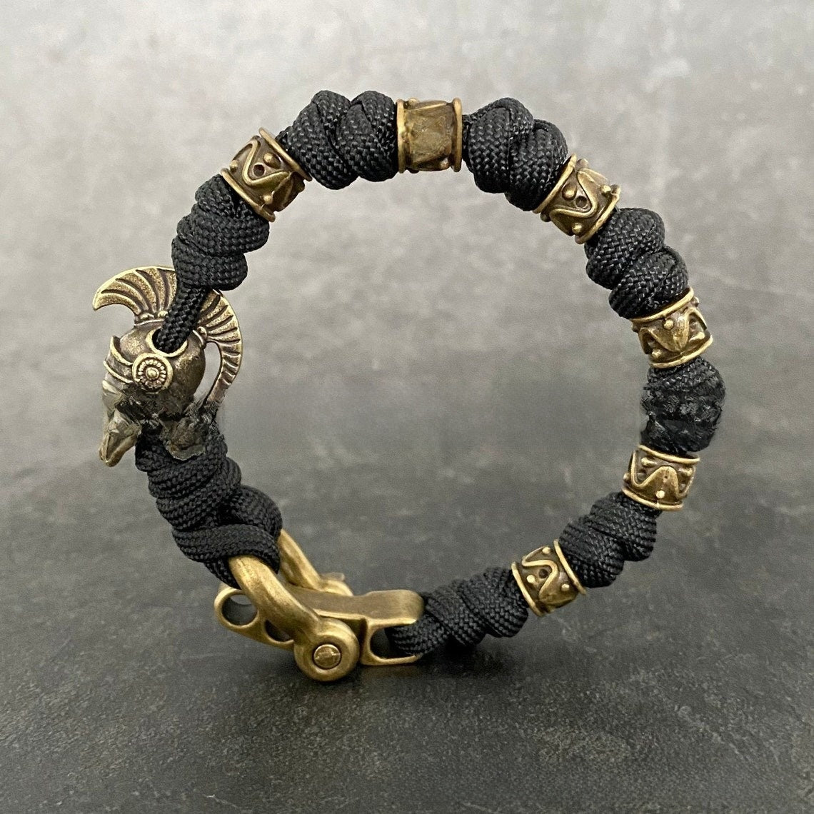 Gothic Skull Paracord Bracelet Handmade