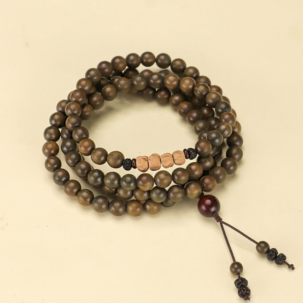 Original Old Material Green Sandalwood Buddha Beads Bracelet
