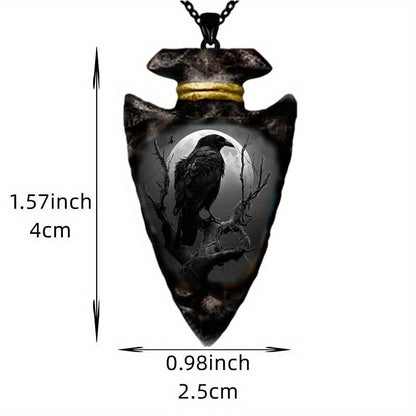 Gothic Crow Pendant Necklace