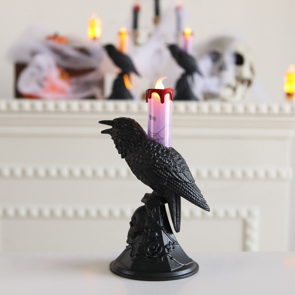 Crow Raven LED Flickering Candle