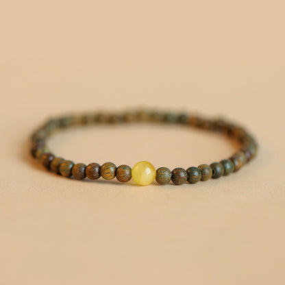 Original Old Material Green Sandalwood Buddha Beads Bracelet