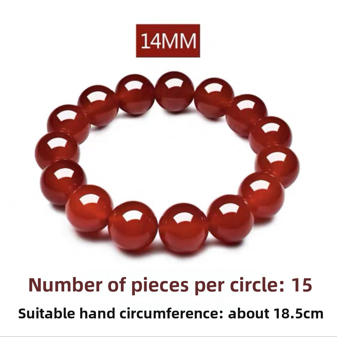 Natural Agate Bead Bracelet | Red & White | 4 Sizes