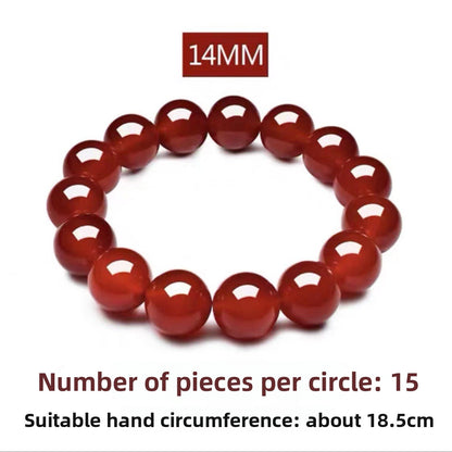 Natural Agate Bead Bracelet | Red & White | 4 Sizes