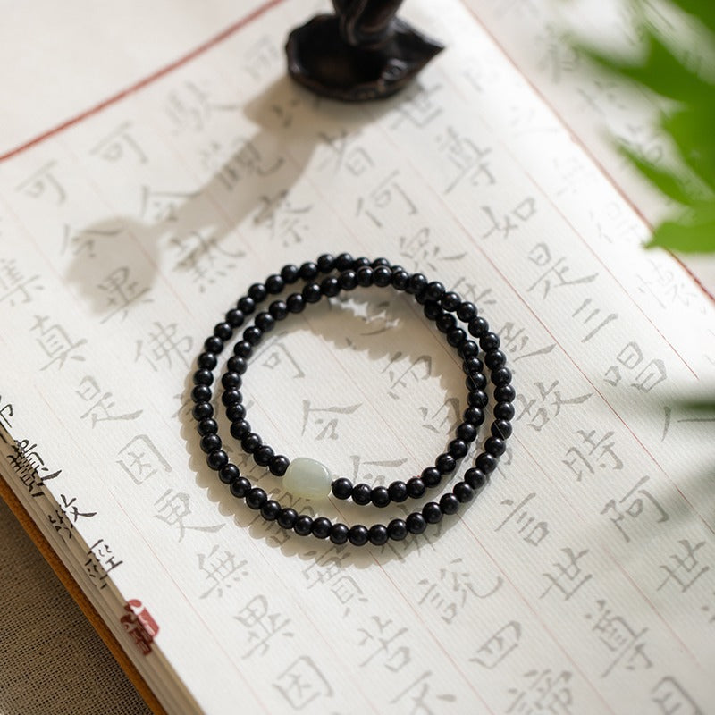Original Old Material Green Sandalwood Buddha Beads Bracelet