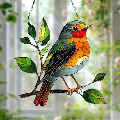 Butterfly Bird Stained Glass Sun Catcher Home Decoration
