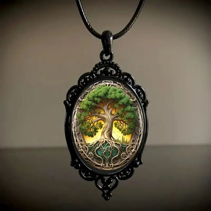 Retro Gothic Crow & Cross Pendant Necklace