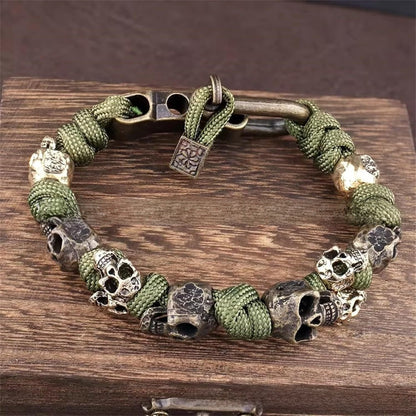 Gothic Skull Paracord Bracelet Handmade