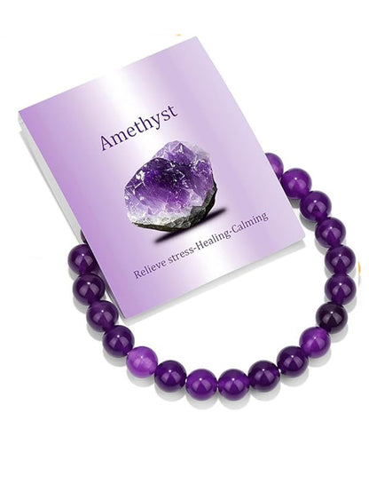 8mm Natural Stone Elastic Crystal Bracelet Set