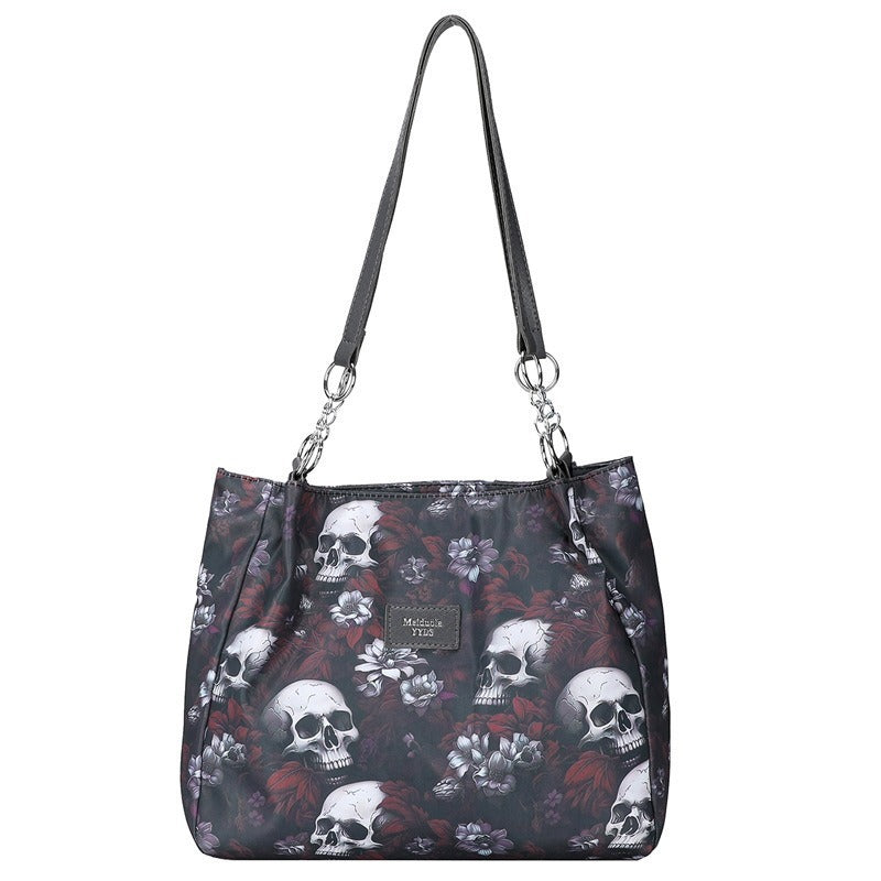 Gothic Skull PU Tote Bag