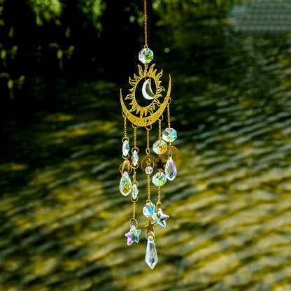 Star Moon Crystal Wind Chime Sun Catcher