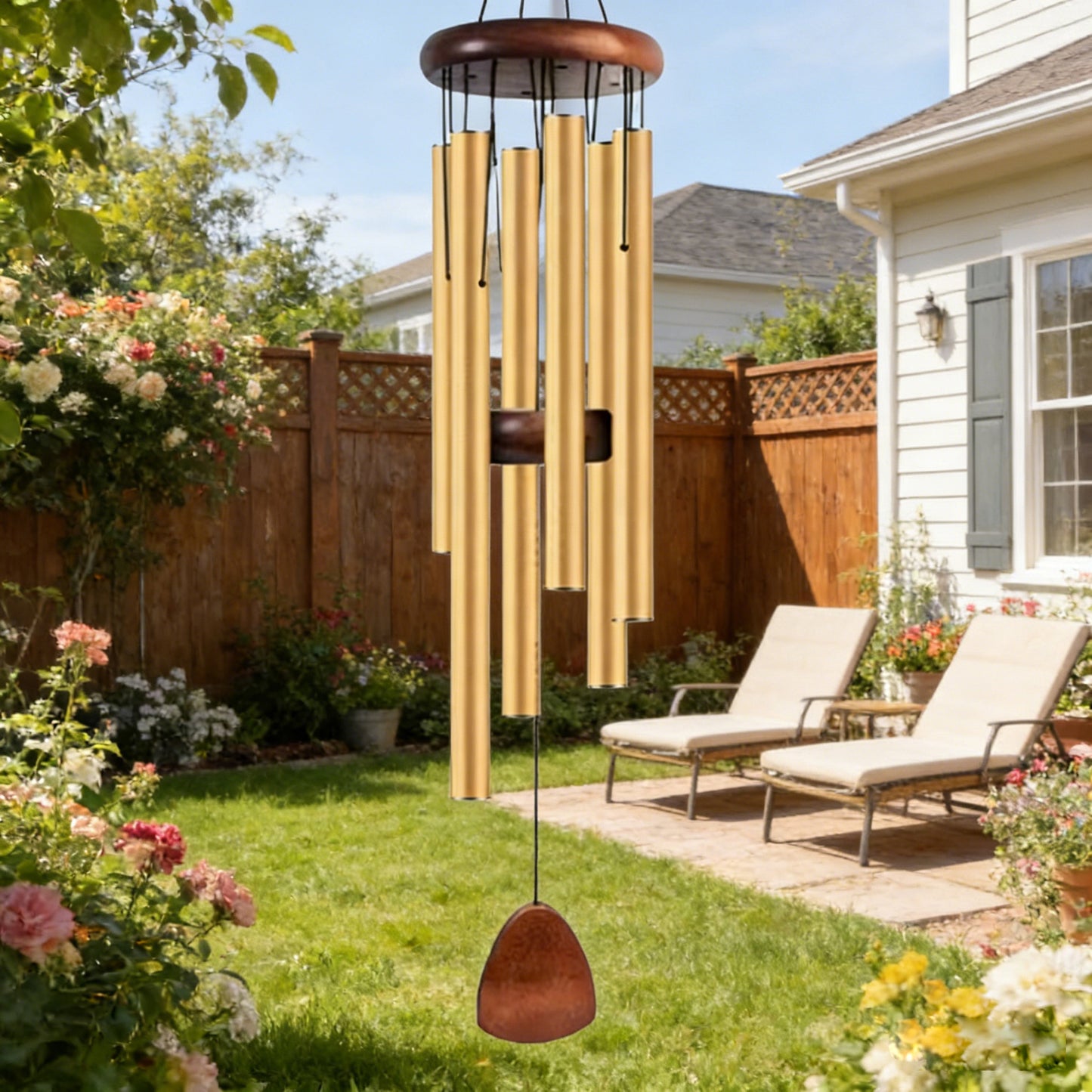 Six-Tube Retro Aluminum Wind Chime Home Decoration
