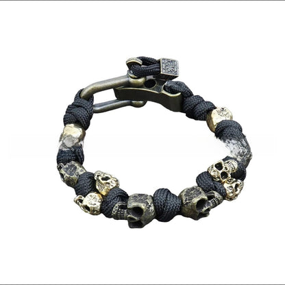 Gothic Skull Paracord Bracelet Handmade