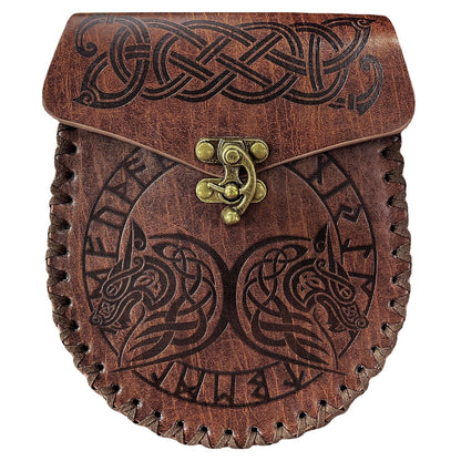 Medieval Viking Style Adjustable Waist Bag with Coin Purse