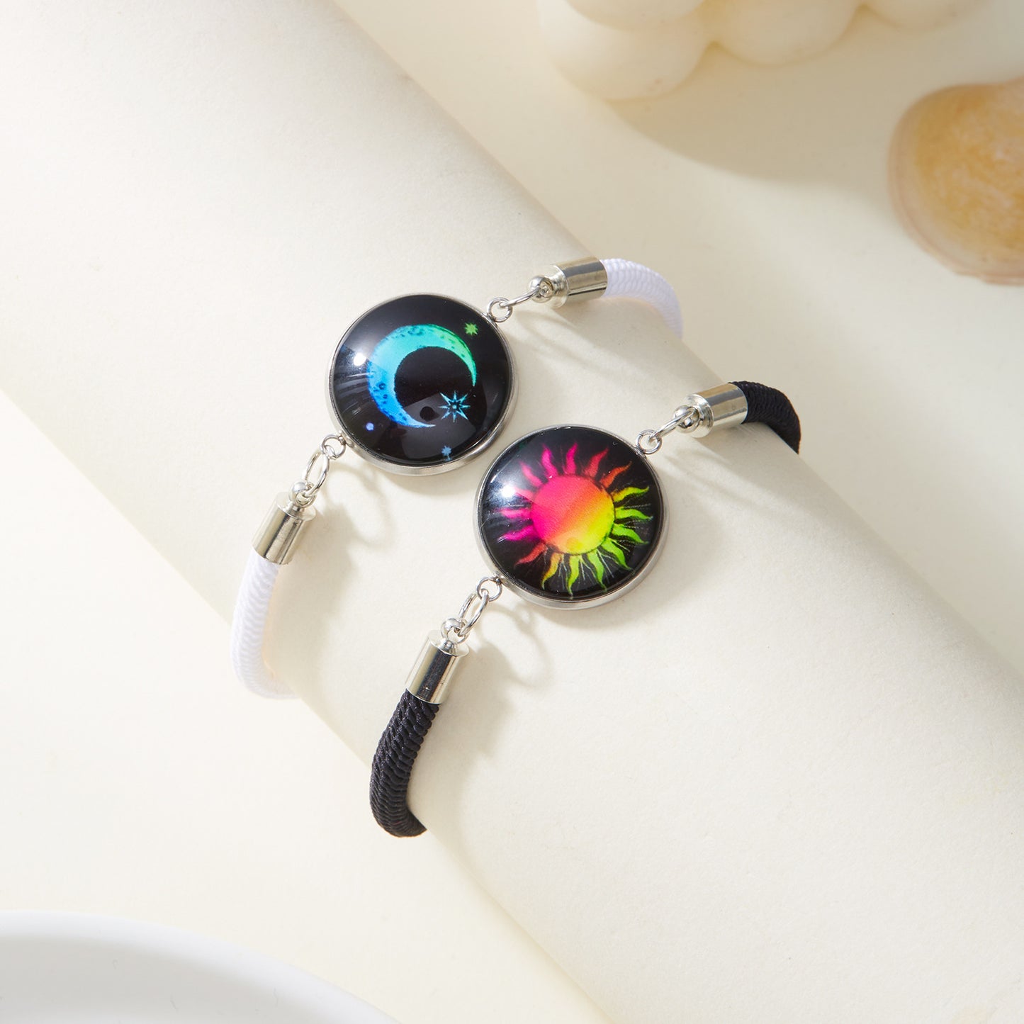 Glow-in-the-Dark Celestial Bracelet | Sun, Moon & Stars