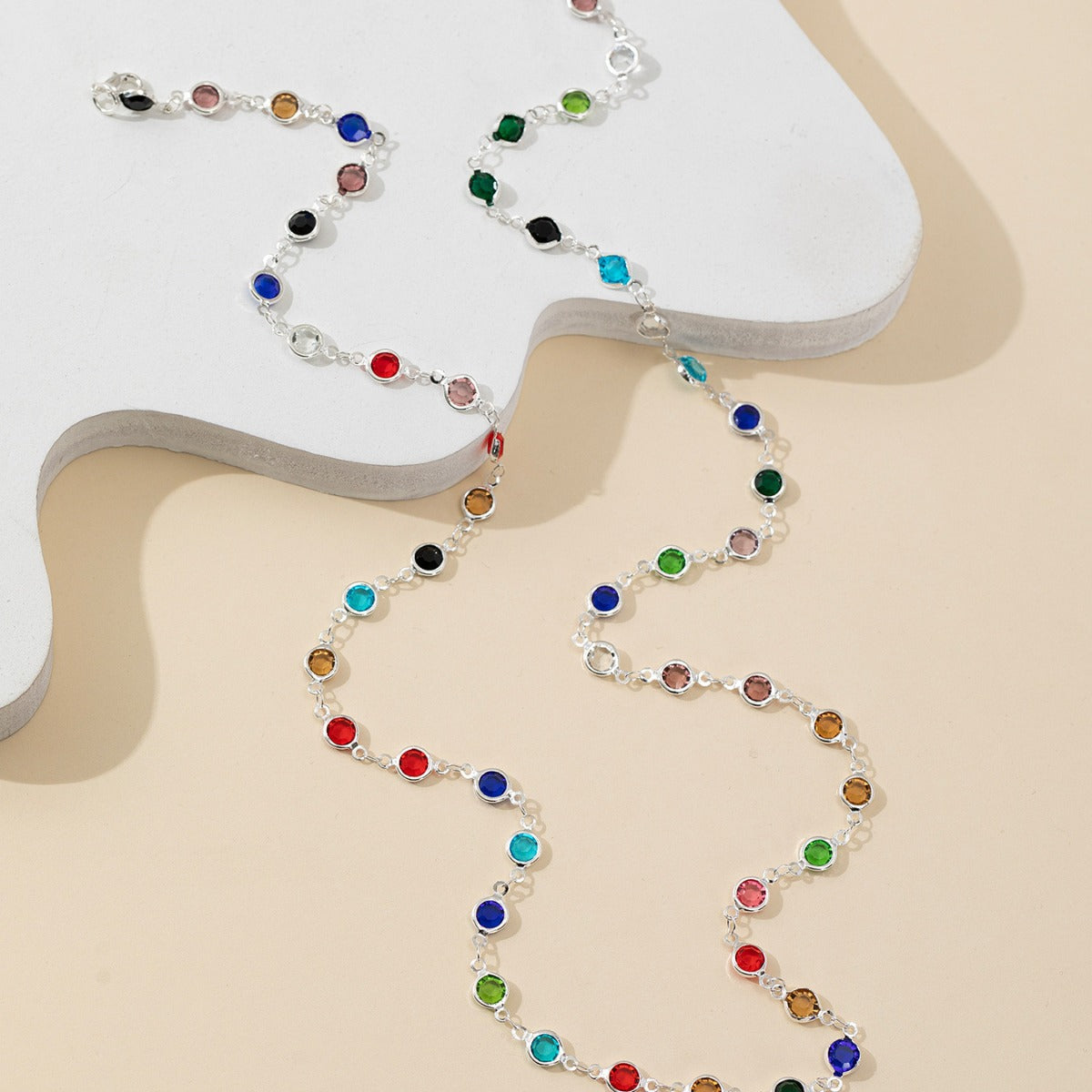 Colorful Polka Dot Long Necklace Bracelet