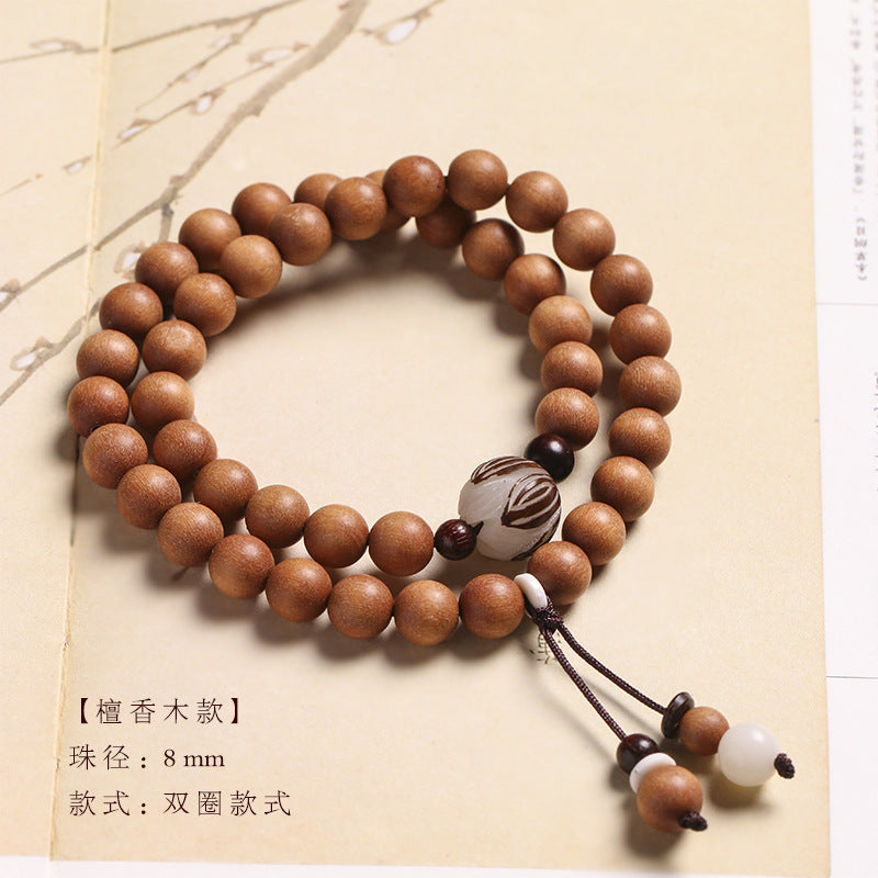Original Old Material Green Sandalwood Buddha Beads Bracelet
