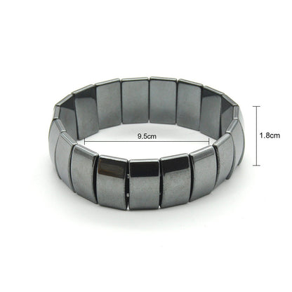Magnetic Black Obsidian Square Bead Bracelet