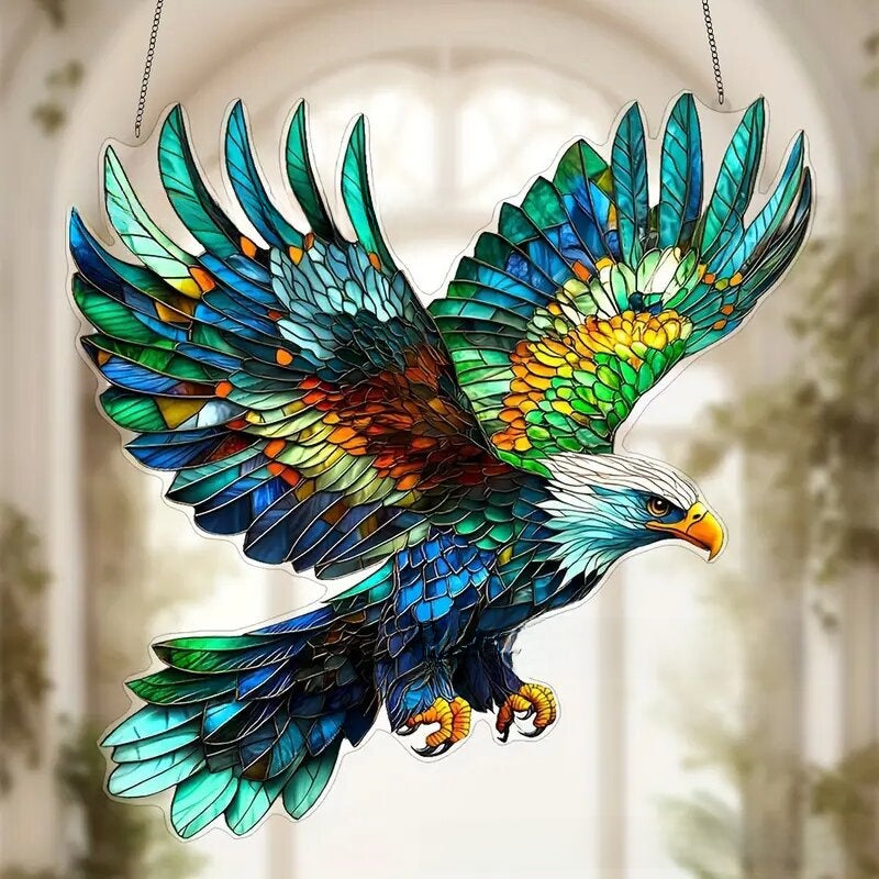 Butterfly Bird Stained Glass Sun Catcher Home Decoration