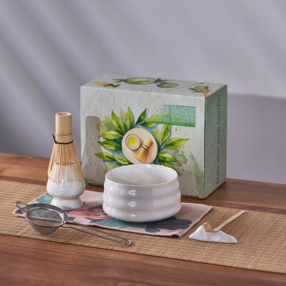 Crystalline Glaze Ceramic Matcha Set — 7 Piece