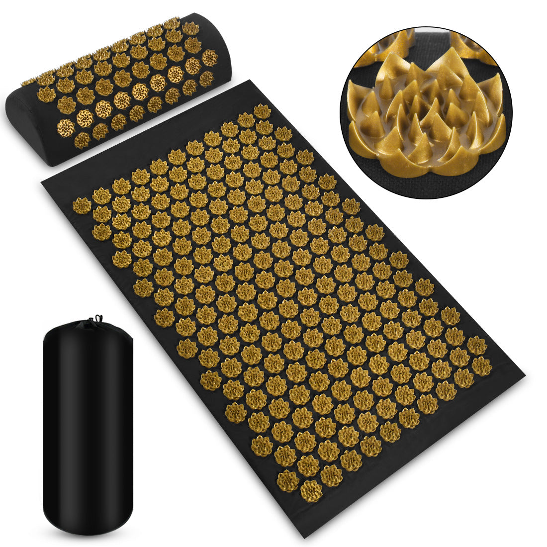 Acupressure Mat & Pillow Set with Carry Bag