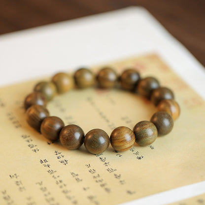 Original Old Material Green Sandalwood Buddha Beads Bracelet