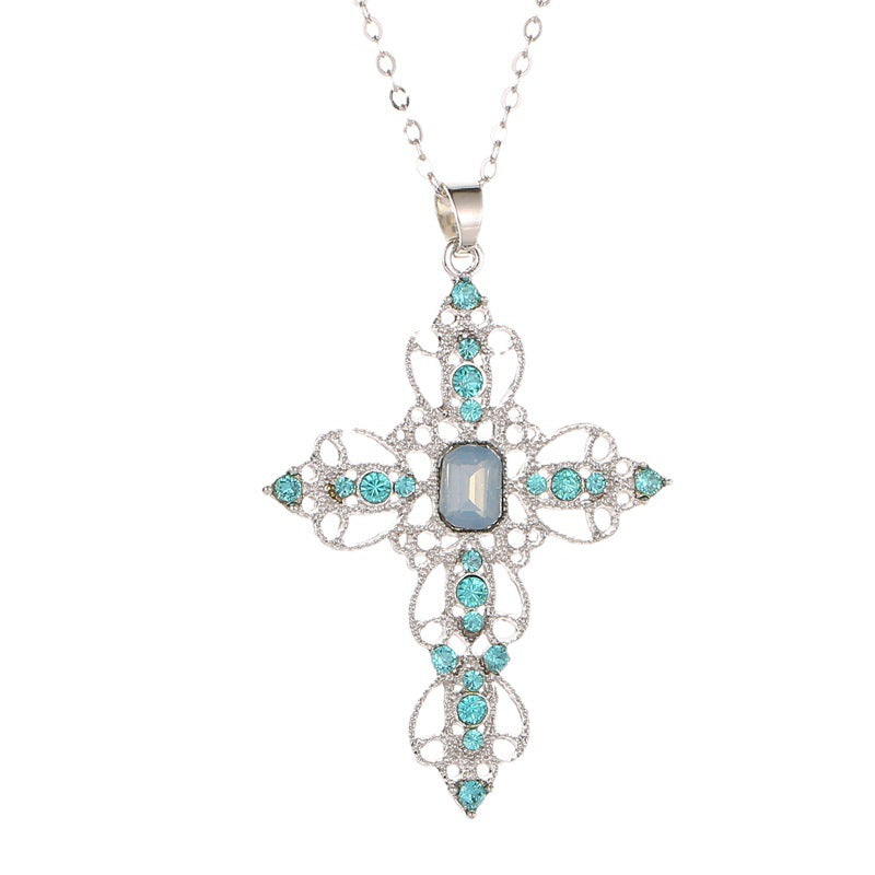 Bohemian Electroplated Cross Necklace