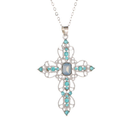 Bohemian Electroplated Cross Necklace