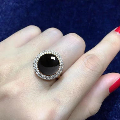 Sterling Silver Open Adjustable Gemstone Ring