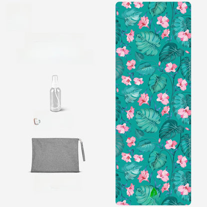 Foldable Suede Yoga Mat — Natural Rubber Base