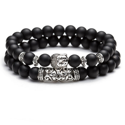 Natural Stone Buddha Bead Bracelet