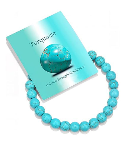 8mm Natural Stone Elastic Crystal Bracelet Set
