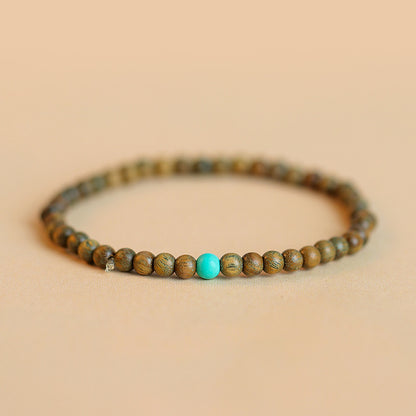 Original Old Material Green Sandalwood Buddha Beads Bracelet