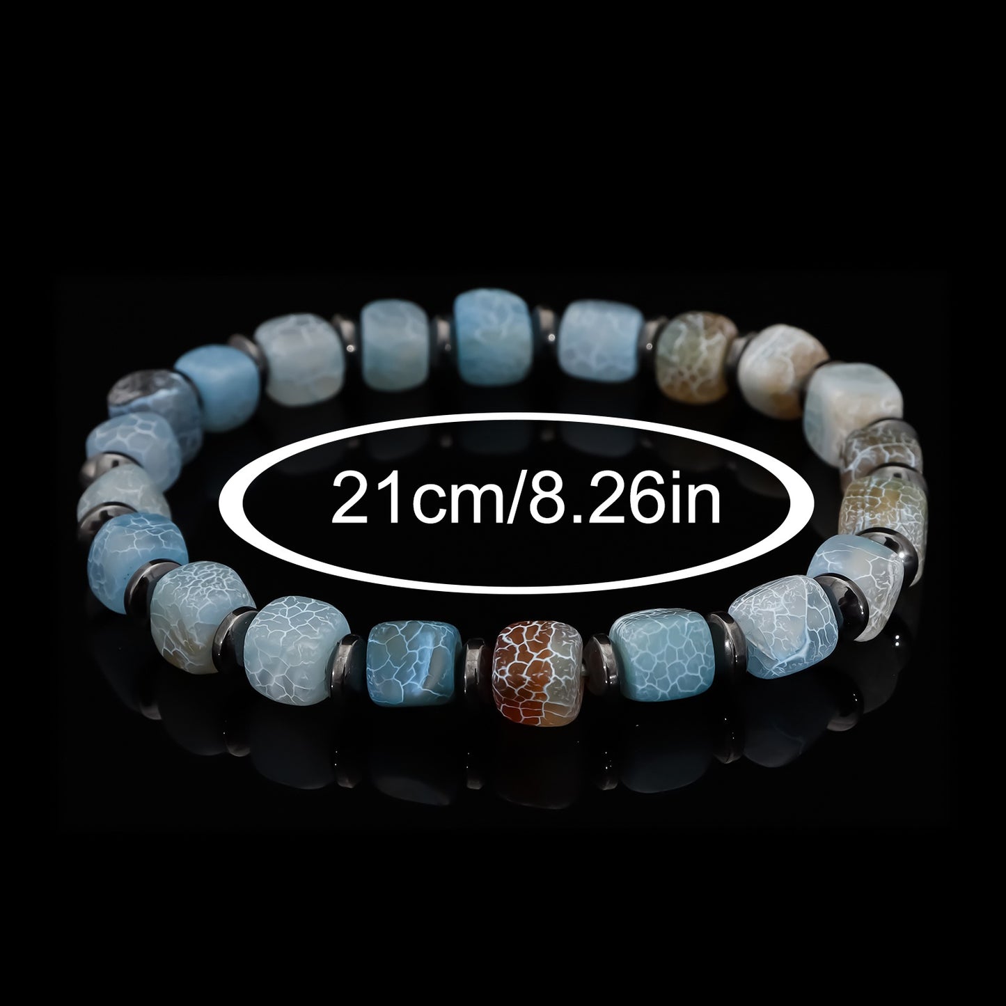 Square Natural Stone Bracelet Handmade Unisex Jewelry