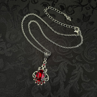 Victorian Filigree Gemstone Drop Necklace