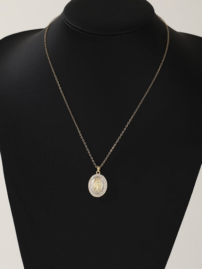 Virgin Mary Zircon Pendant Necklace | Gold & Silver | 25 Styles
