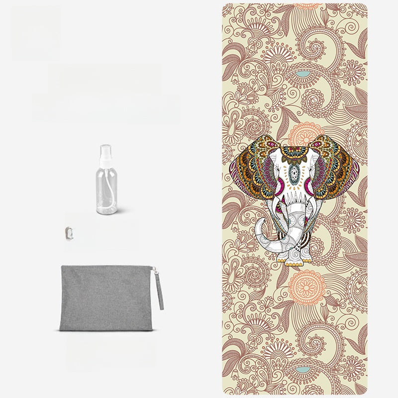 Foldable Suede Yoga Mat — Natural Rubber Base