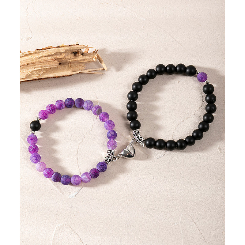 Heart Magnetic Couple Bracelet Set for Women and Men