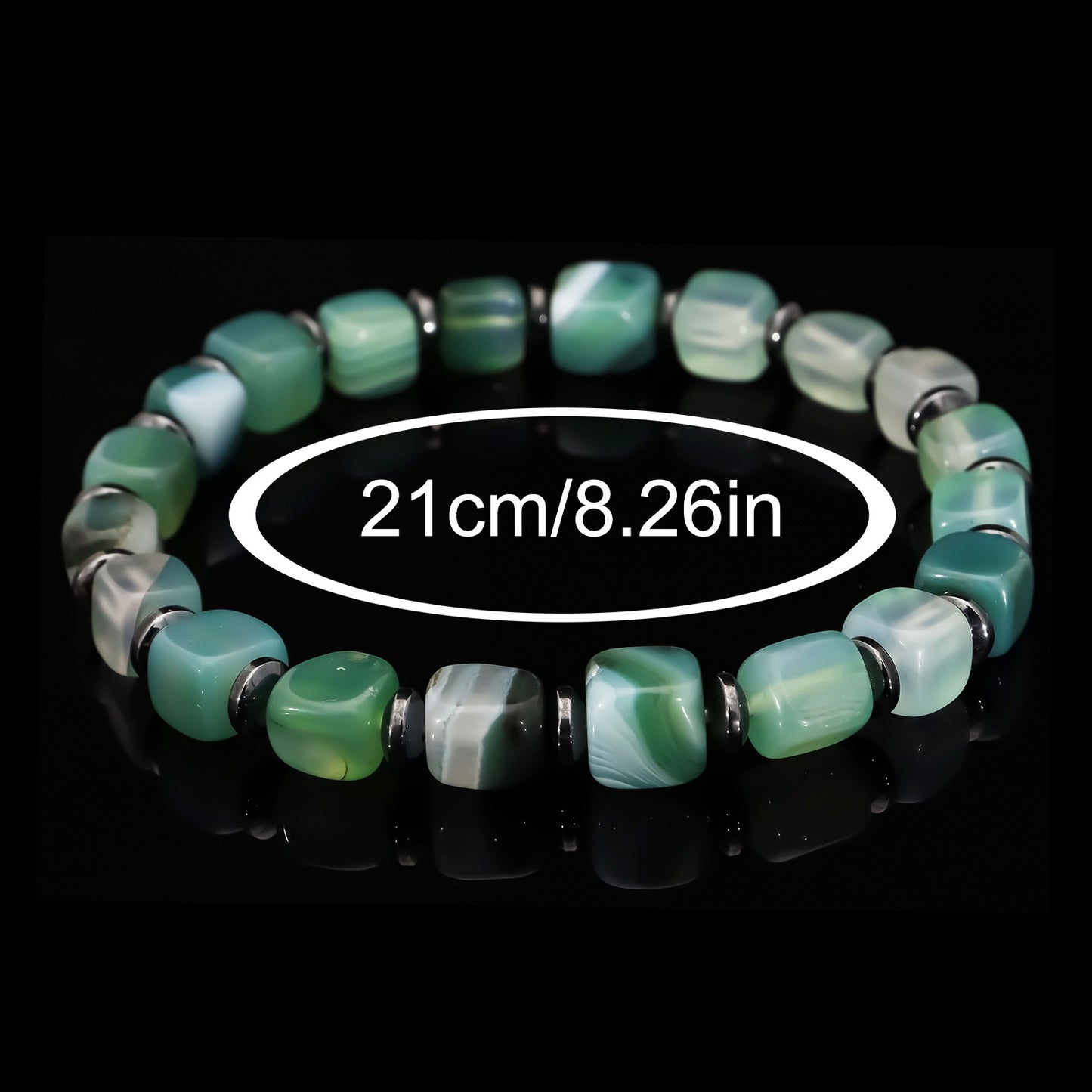 Square Natural Stone Bracelet Handmade Unisex Jewelry