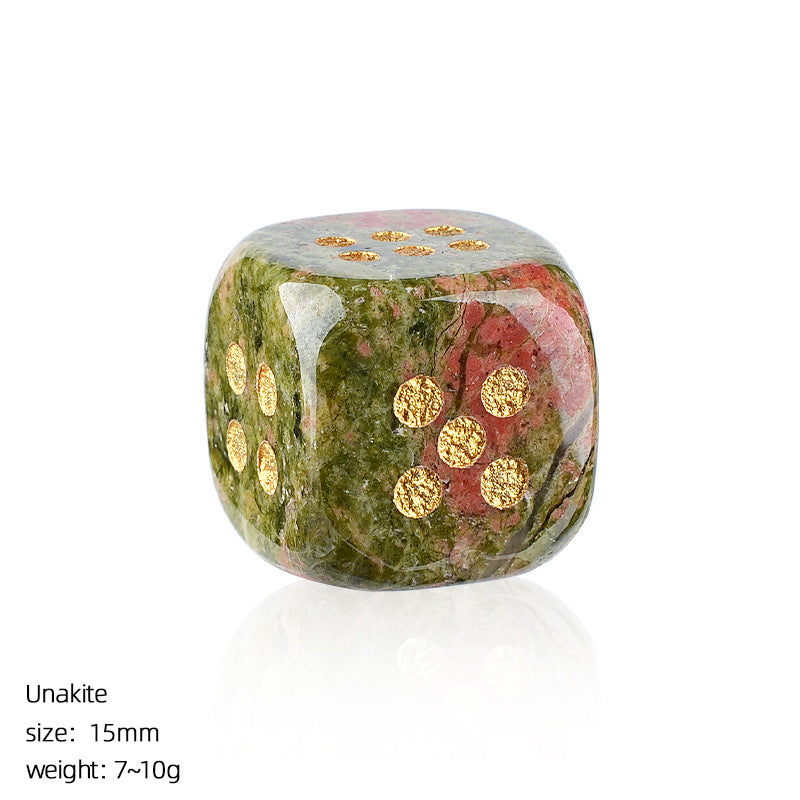 Natural Stone Dice — Laser Engraved Semi-Precious
