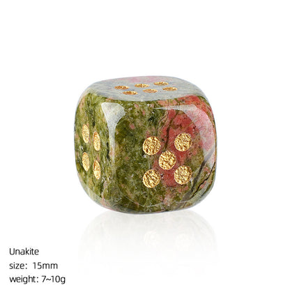 Natural Stone Dice — Laser Engraved Semi-Precious