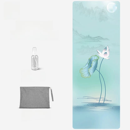 Foldable Suede Yoga Mat — Natural Rubber Base