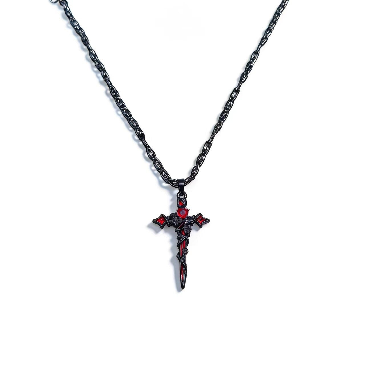 Gothic Rose Thorn Cross Earrings
