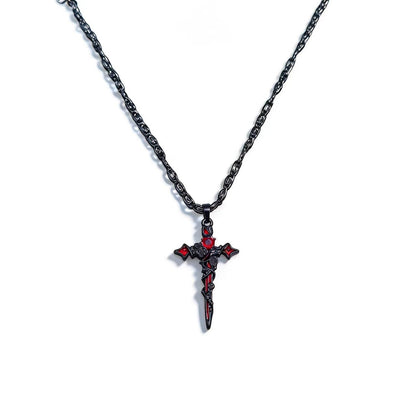 Gothic Rose Thorn Cross Earrings