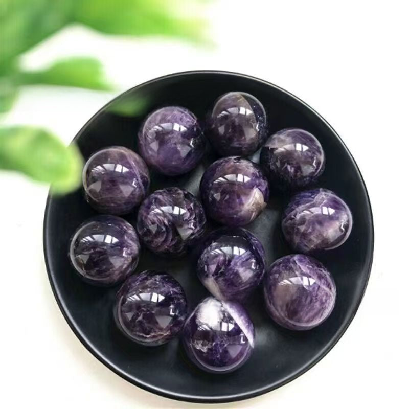 Polished Amethyst Crystal Ball Decor